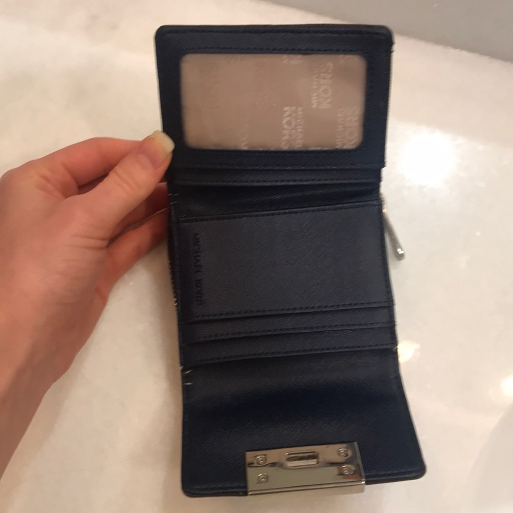 Navy Blue Leather Michael Kors Wallet - Picture 4 of 7